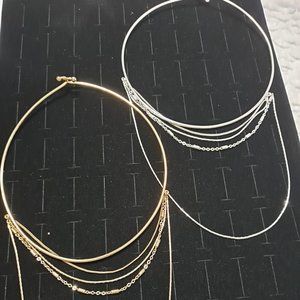 Silver and gold chokers
